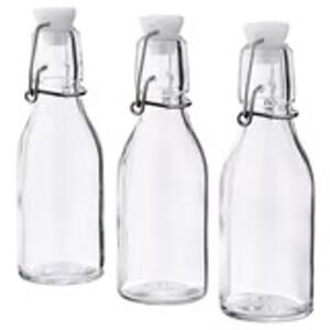 IKEA KORKEN 5oz Glass Bottle with Airtight Stopper for Premium Liquids Pack of 3